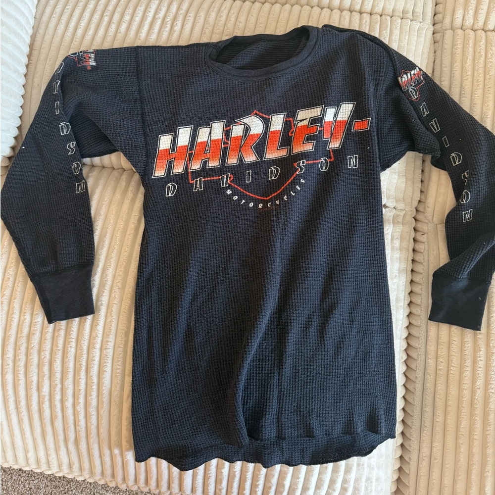 Vintage 1992 Harley Davidson Waffle Long Sleeve
